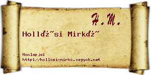 Hollósi Mirkó névjegykártya